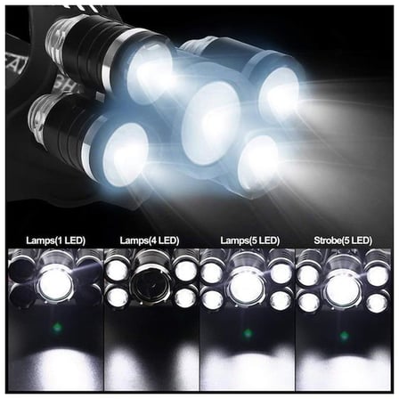 MX-501 5 Power Ledli Su Geçirmez 18650 Şarj Edilebilir Kafa Feneri