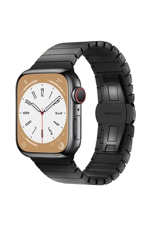 Apple Watch 38mm KR413 Fine Steel Kordon - Siyah