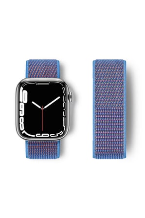 Apple Watch 42mm Hasırlı Cırtcırtlı Kordon - Mor