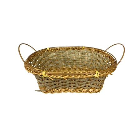 Oval Tutacaklı Hasır Sepet