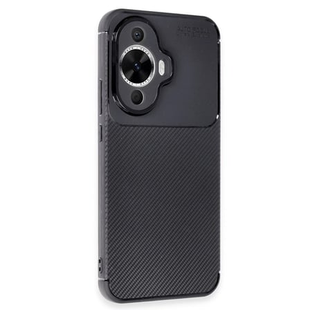 Huawei Nova 12S Kılıf Auto Focus Karbon Kapak - Siyah