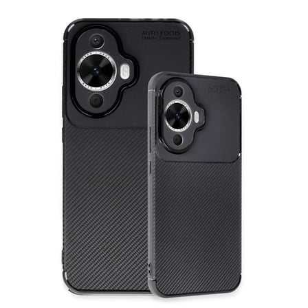 Huawei Nova 12S Kılıf Auto Focus Karbon Kapak - Siyah