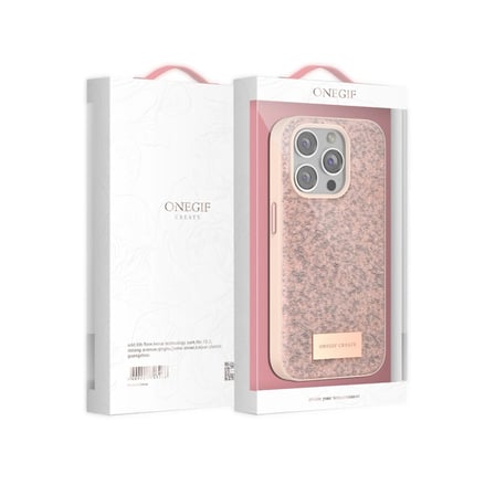 Onegif Apple İphone 14 Pro Max Bright Simli Kapak - Gold