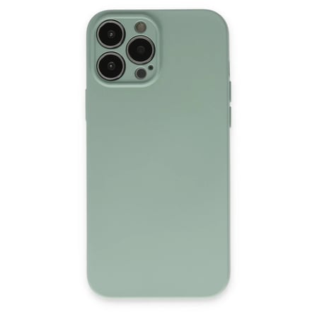 iPhone 13 Pro Max Kılıf Nano içi Kadife Silikon - Su Yeşili