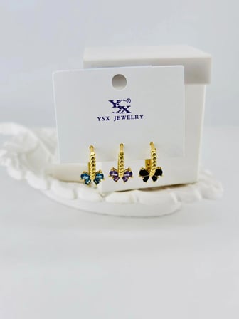 Zirkon Taşlı Üçlü Kombin Küpe - Kp00410