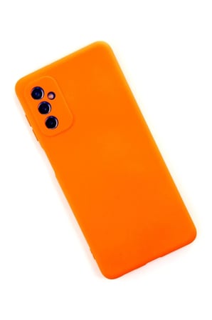 Samsung Galaxy M52 5G Kılıf Nano içi Kadife Silikon - Turuncu
