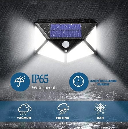 Led Dış Mekan Solar Aydınlatma Fotoselli Solar Lamba Hareket Sensörlü