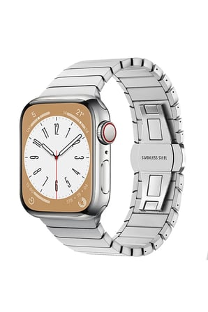 Apple Watch 38mm KR413 Fine Steel Kordon - Gümüş