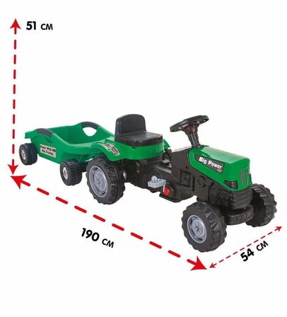 Pedallı Big Trolley Traktör Yeşil