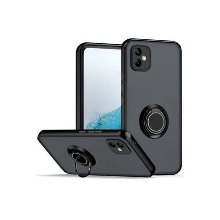 Samsung Galaxy A06 Kılıf Montreal Yüzüklü Silikon Kapak - Siyah