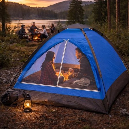 3 Kişilik Manuel Kamp Çadırı – Düz Kapılı Outdoor Aile, Doğa, Piknik ve Kamp Çadırı 200x150x110 cm