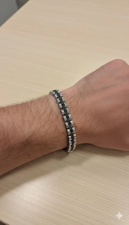 Rodyum-siyah Çelik  Erkek Çelik Bileklik Boy 21.5 Cm / En 0.8 Mm  - Ebl0048