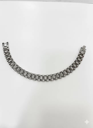 Rodyum Çelik  Erkek Çelik Bileklik Boy 21.5 Cm / En 1.0 Cm  - Ebl0039