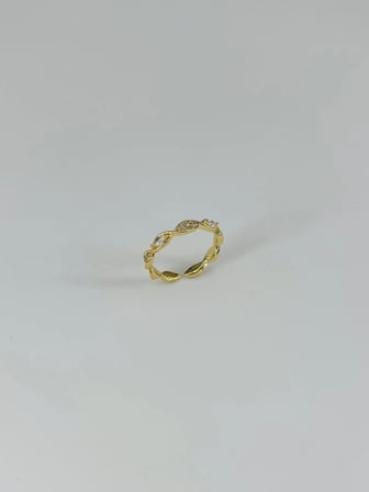 Ayarlanabilir Zirkon Taşlı Pirinç Bijuteri Yüzük - Yz0200-1