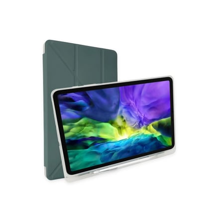 Apple İpad 2022 10.9 (10.nesil) Kılıf Kalemlikli Mars Tablet Kılıfı - Koyu Yeşil