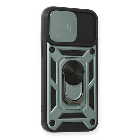 Apple iPhone 12 Mini Kılıf Pars Lens Yüzüklü Silikon - Yeşil