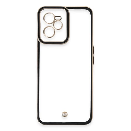 Realme C35 Kılıf Liva Lens Silikon - Siyah