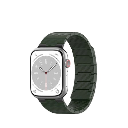 Apple Uyumlu Watch 45mm Carbon Steel Kordon (saat Değildir) - Koyu Yeşil