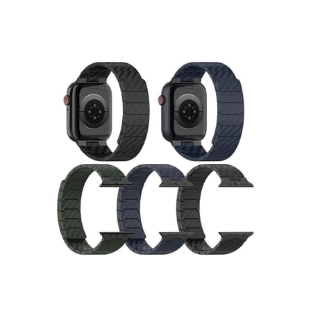 Apple Uyumlu Watch 45mm Carbon Steel Kordon (saat Değildir) - Koyu Yeşil