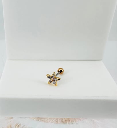 Zirkon Taşlı Uç Kısmı : Pirinç Kıkırdak Bar Uzunluğu : 6 Mm / Bar Kalınlığı 0.8 Mm / Top Boyu 3 Mm - Pt0024-1