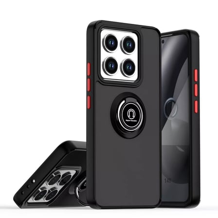 Xiaomi Mi 14T Montreal Yüzüklü Silikon Kapak - Siyah