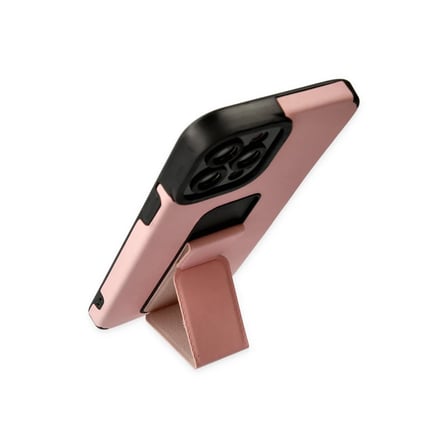 Apple iPhone 12 Pro Max Kılıf Mega Standlı Silikon - Pudra