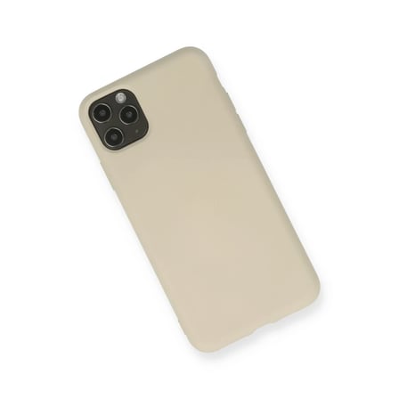 iPhone 11 Pro Max Kılıf Nano içi Kadife Silikon - Bej