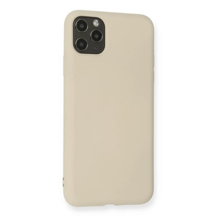 iPhone 11 Pro Max Kılıf Nano içi Kadife Silikon - Bej