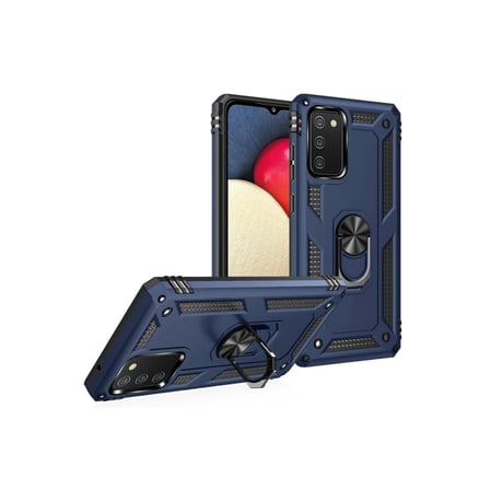 Samsung Galaxy A03S Kılıf Sofya Yüzüklü Silikon Kapak - Lacivert