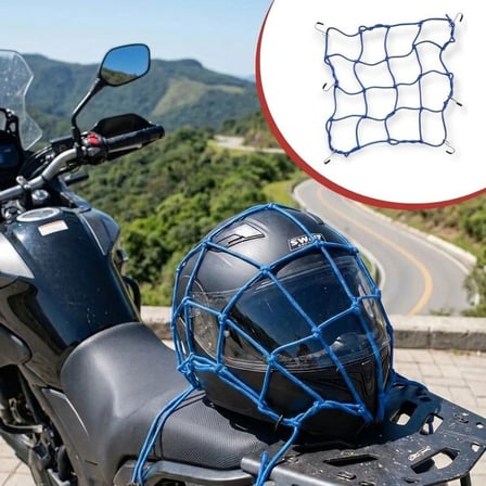 Kask Esnek Motosiklet Kask ve Bagaj Filesi – Kask Sabitleyici Plastik Kancalı Taşıma Ağı 35x35 cm