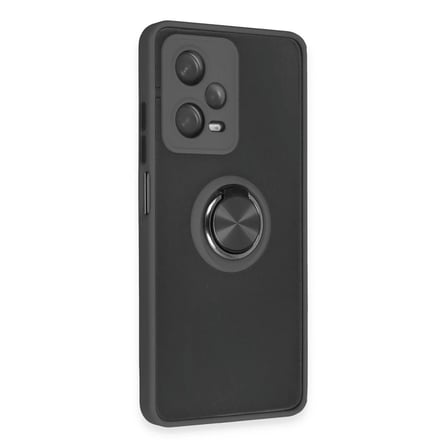 Xiaomi Redmi Note 12 5G Kılıf Montreal Yüzüklü Silikon Kapak - Siyah