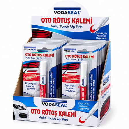 12 Adet Metalik Beyaz Oto Rötuş Kalem Fırça Uç 5ML