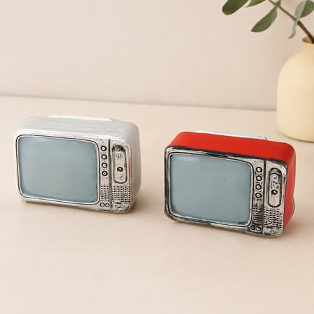 Vintage Televizyon Dekoratif Biblo Reçine 9x6 cm
