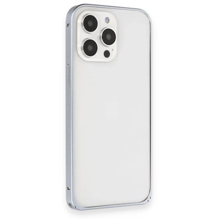 Joko iPhone 15 Pro Max Kılıf Metal Bumper Magneticsafe Kapak - Gri