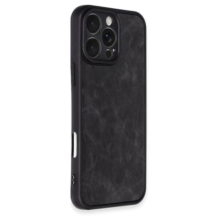 Apple iPhone 16 Pro Max Kılıf Aras Deri Kapak - Siyah