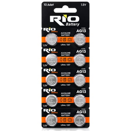 LR-44/357 Düğme Pil Alkalin 1.5V 10LU Kart AG13