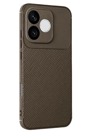 Huawei Honor 600 Lite Auto Focus Karbon Kapak - Kahverengi