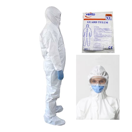 İş Güvenlik Kitleri Koruyucu Tulum Non-Woven Beyaz XL