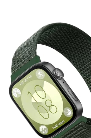 Huawei Fit 4 Hasırlı Cırtcırtlı Kordon - Koyu Yeşil