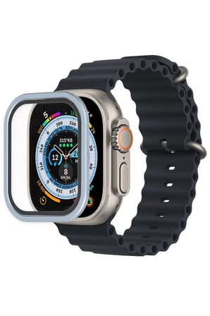 Apple Watch Ultra 49mm Alüminyum Kasa Cam Ekran Koruyucu - Mavi