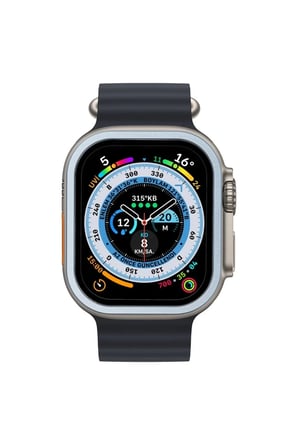 Apple Watch Ultra 49mm Alüminyum Kasa Cam Ekran Koruyucu - Mavi