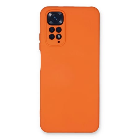 Redmi Note 11 Kılıf Nano içi Kadife Silikon - Turuncu