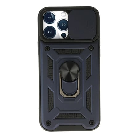 iPhone 13 Pro Kılıf Pars Lens Yüzüklü Silikon - Lacivert