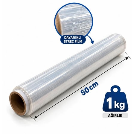 İnce Palet Streç 1 kg Beyaz 45 cm