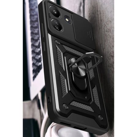 Xiaomi Redmi 13C Kılıf Pars Lens Yüzüklü Silikon - Yeşil