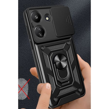 Xiaomi Redmi 13C Kılıf Pars Lens Yüzüklü Silikon - Yeşil