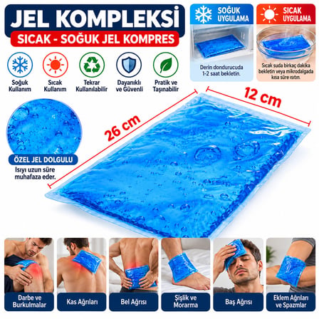 60 Adet Sıcak - Soğuk Jel Kompres - Buz Termojel 13X26CM