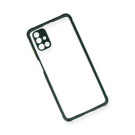 Samsung Galaxy M51 Kılıf Miami Şeffaf Silikon - Koyu Yeşil