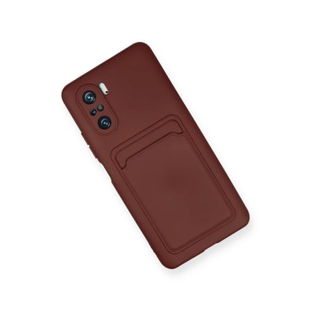 Poco F3 Kılıf Kelvin Kartvizitli Silikon - Bordo