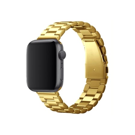 Apple Uyumlu Watch 42mm Metal Baklalı Kordon (saat Değildir) - Gold